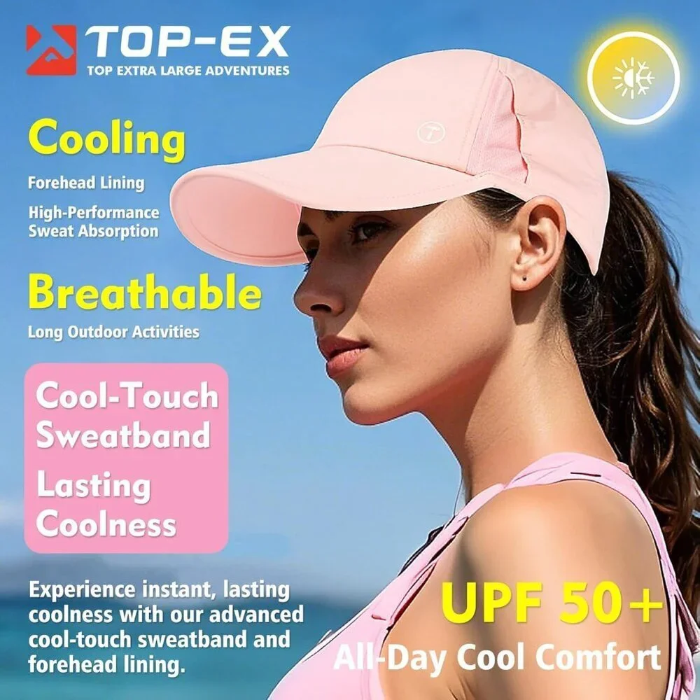 Women’s UV 50+ Ponytail Baseball Cap Water-Resistant Sun Protection Breathable